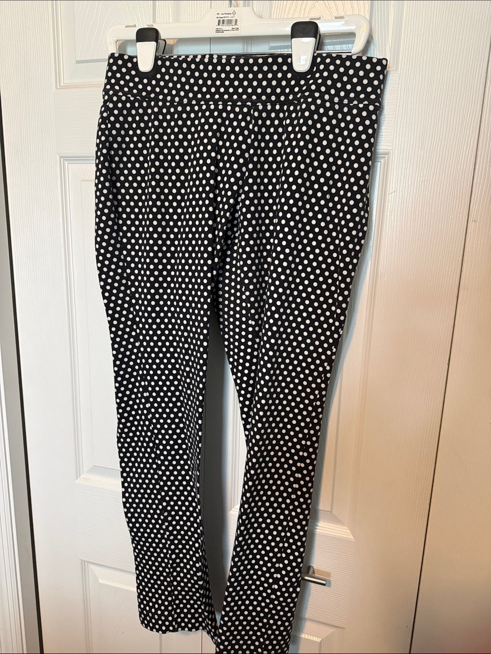 Lands' End Black and White Polka Dot Skinny Pants